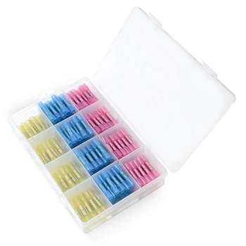 

150 PCS Wire Connector Kit Wire Connectors Waterproof Electrical Wire Connectors Insulated Heat Shrink Butt Wire Crimp Terminal