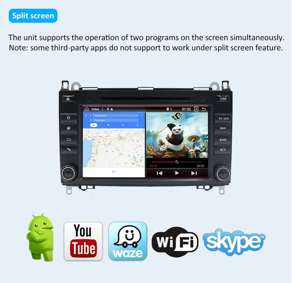 Clearance 32G Android 9.0 2 Din WIFI Car DVD GPS Radio for Mercedes Benz B Class B200 A Class W169 W245 Viano Vito W639 Sprinter W906 3