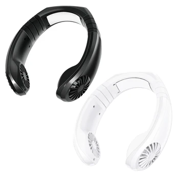 

Portable Air Cooling Fan Neck Fan USB Neckband Dual Cooling Mini Fans Lazy Neck Hanging Fans for Home Travel Sports NC-01