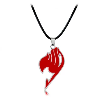 

12pcs/lot Wholesale Fashion Anime Charm Fairy Tail Pendant Necklace Leather Rope Jewelry For Men and Women Wedding Birthday Gift