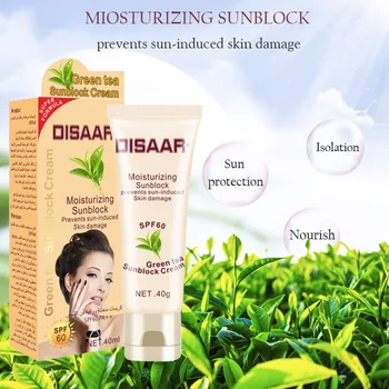 

Green Tea Sunscreen Skin Protective Cream Anti-Aging Oil-control Moisturizing SPF 60 Whitening Sun Cream Sunblock Skin Care