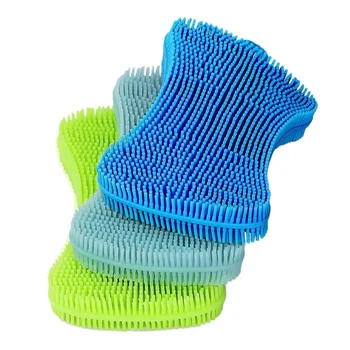 

EASY-9 Pack 3 Colors Silicone Dish Sponges, Dishwashing Kitchen Gadgets Brush Accessories, Sponge Double Sided Silicone Brush