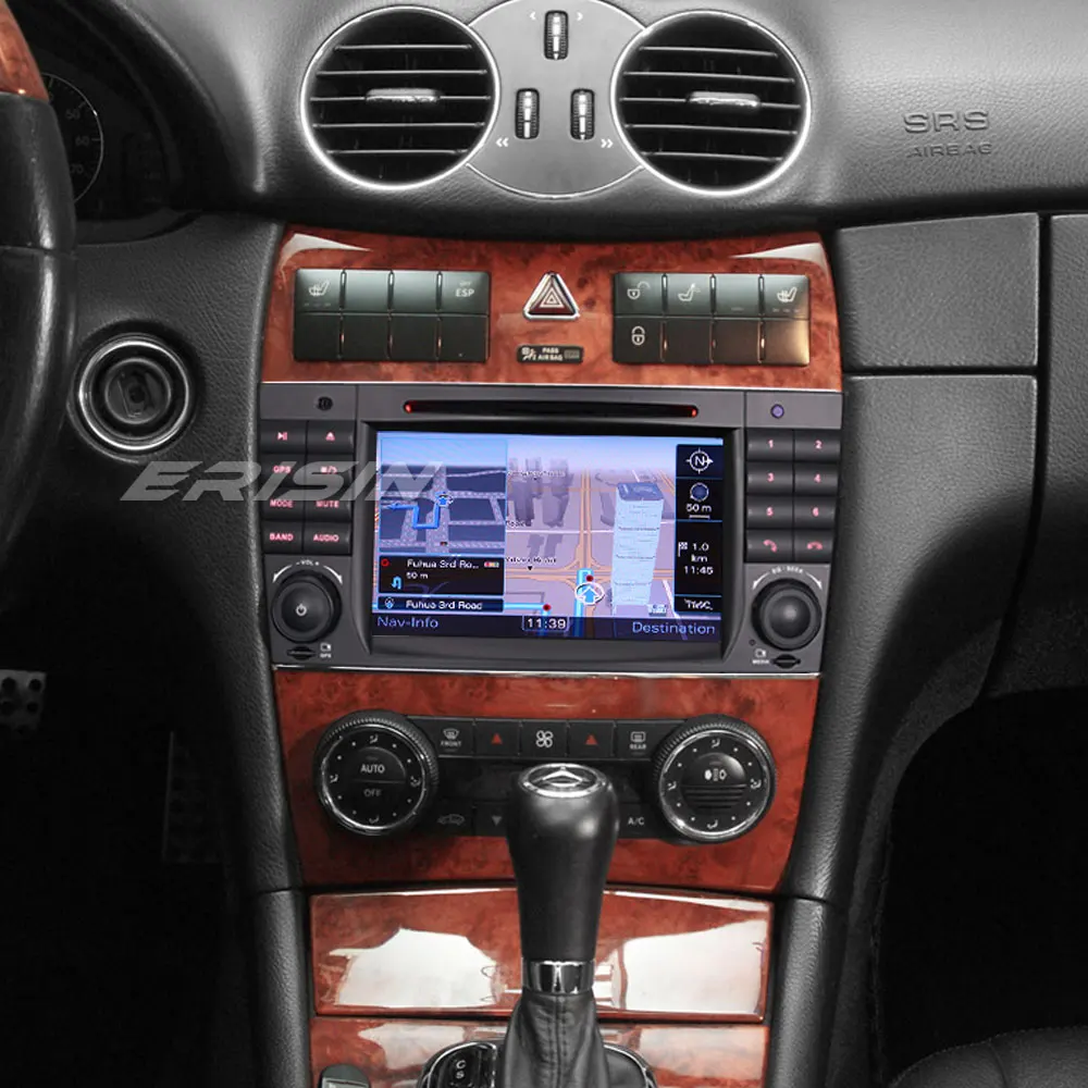 Erisin ES7969C 7 дюймов Android 9,0 Восьмиядерный 4 Гб ram Автомобильный DVD Радио BT для Mercedes Benz C/CLK класс W203 W209