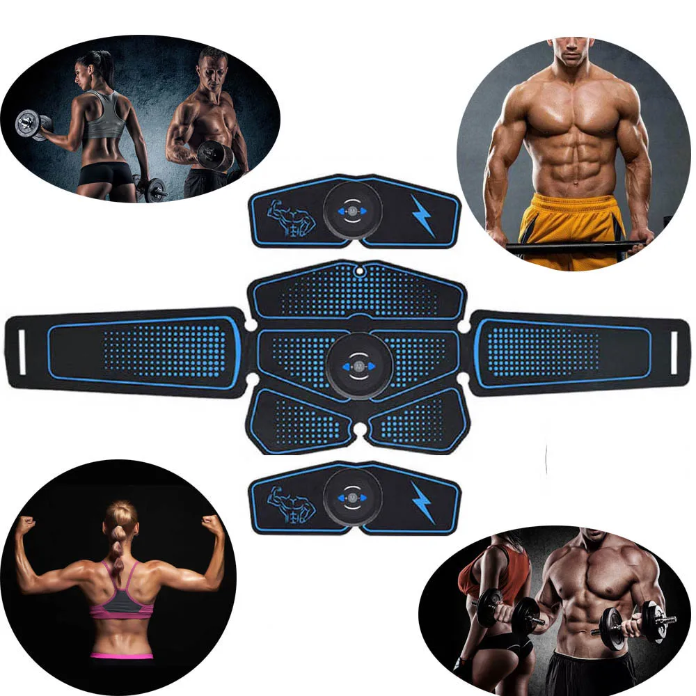 Abdominal Muscle Stimulator Toner Rechargeable Smart Abs Fitness Gear USB Charged Electrostimulation Exercise Home Gym Equipment