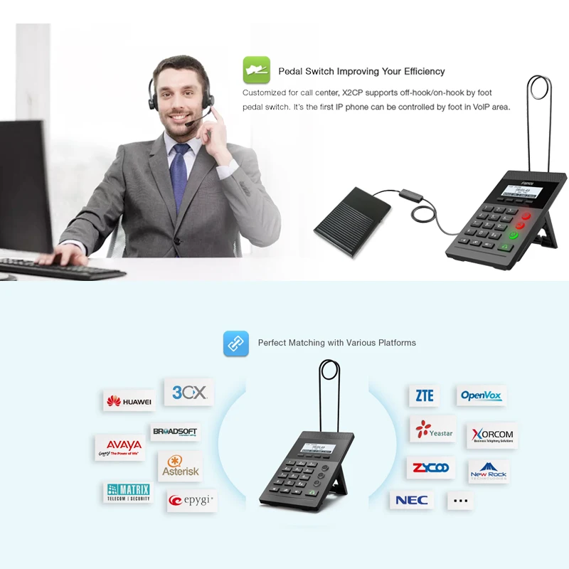 Fanvil IP телефон X2C/X2P умный VoIP телефон HD голос для EHS гарнитура SIP телефон для домашнего офиса профессиональный беспроводной телефон