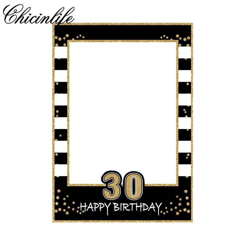 1Pcs Happy 30 40 50th Paper Photo Booth Props 1St Baby Adult Birthday Frame Anniversary Years Birthday Decoration Party Supplies