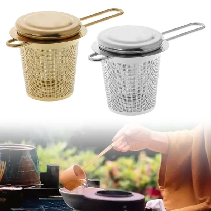 Reusable Mesh Tea Infuser Stainless Steel Strainer Loose Leaf Teapot Spice Filter Lid Cups Kitchen Accessories tea infuser,tea strainer,tea filter