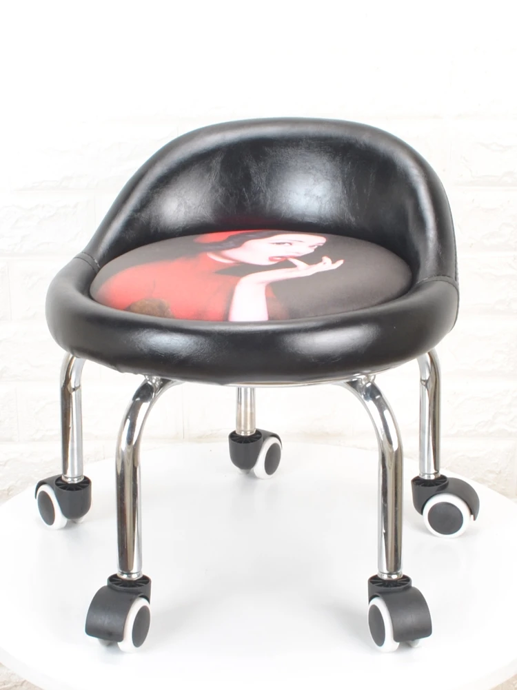 

Adult portable low stool dormitory small bench makeup technician backrest swivel chair children toddler with baby artifact
