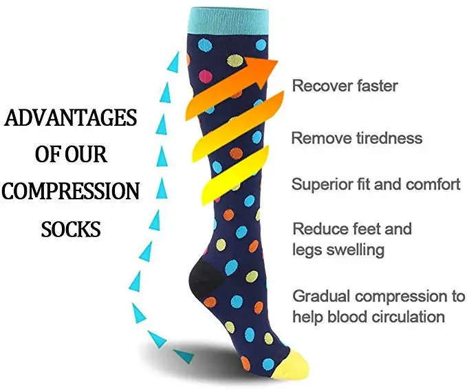 8 видов стилей Компрессионные носки для мужчин и женщин из нейлоновой пряжи для спорта на открытом воздухе, длинные гольфы, носки для бега, Разноцветные носки для марафона унисекс