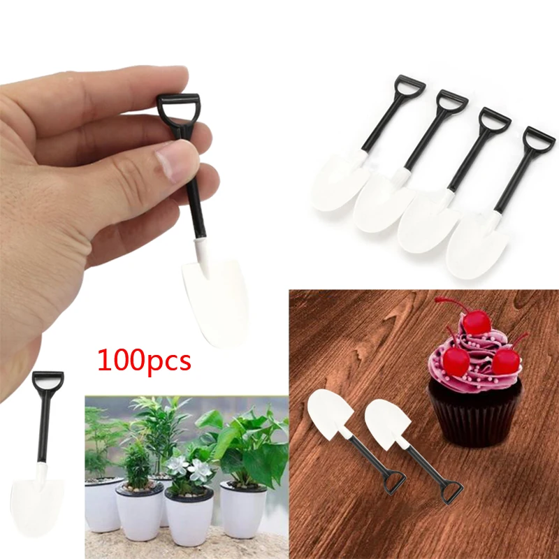 

Small Plastic Flower Pots Garden Pots 100Pcs/Bag Spoon Shovel Garden Disposable Picnic Dessert Ice Home & Kitchen Mini Pot