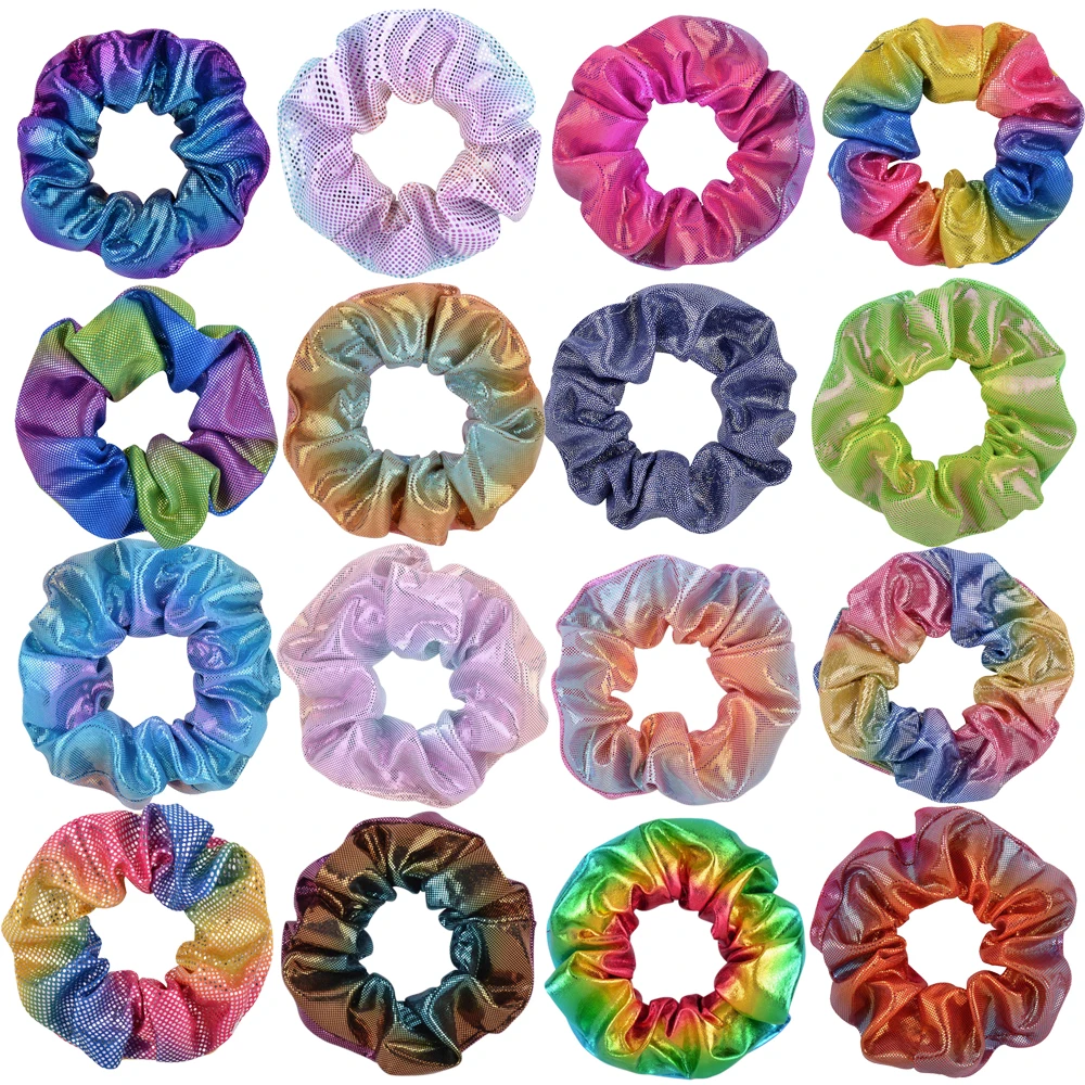Новая(16 шт./компл.) Радуга Scrunchies головной канат резинки для волос прическа повязки для детей девочек Для женщин волос аксессуары, 1Yc9014