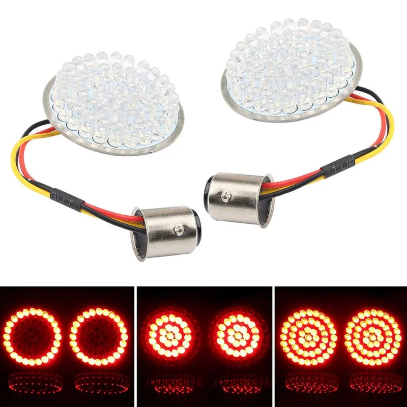 

1 Pair Bullet Style Rear Brake Light 12V LED Turn Signal Kit with 1157 Base for Motorcycles