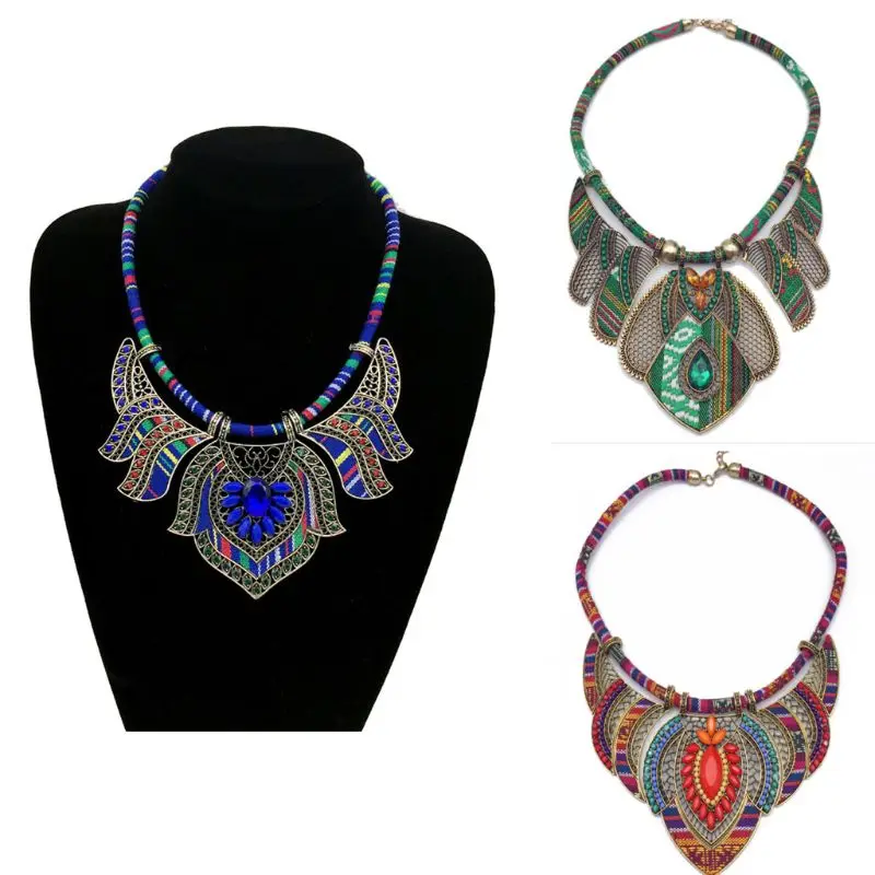 

Chunky Bib Statement Torque Choker Bohemia Indian African Egypt Tribal Necklaces