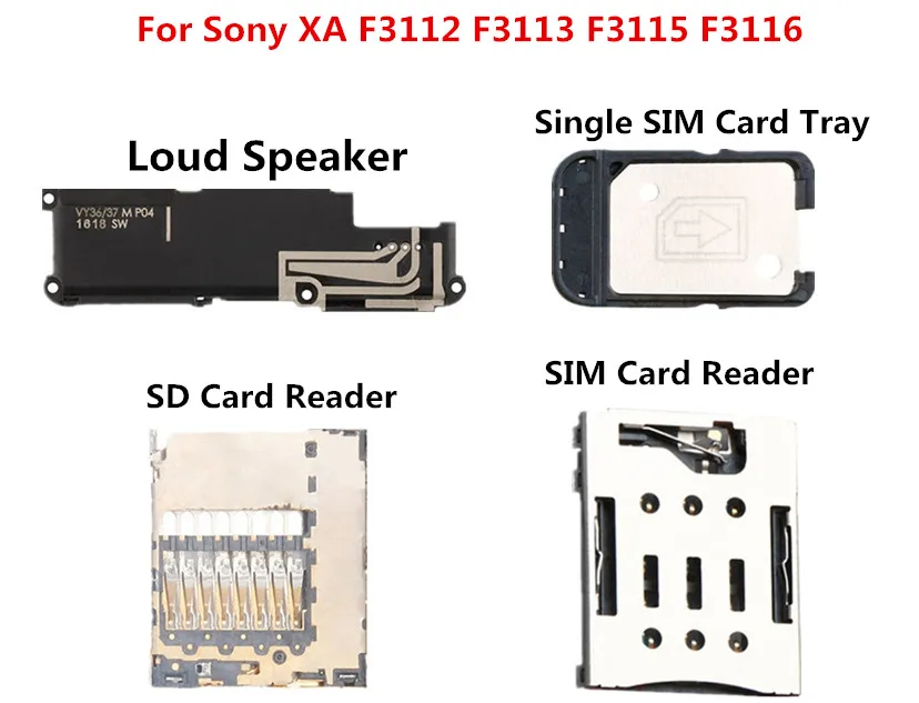 Гибкий кабель для громкого динамика sony XA F3112 F3113 лоток одной sim карты считыватель sd