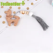 Fosmeteor – hochet en hêtre pour bébé, ensemble de jouets Montessori pour poussette, anneau de dentition pour enfants, jeu éducatif de gymnastique en toute sécurité