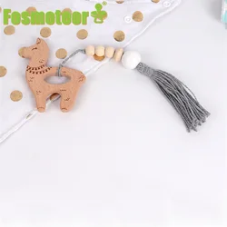 Fosmeteor sonajero de Animal de haya Montessori para bebé, juguete mordedor seguro para niños, juego educativo para gimnasio, novedad