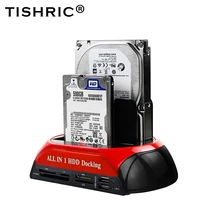 TISHRIC все в 1 док-станция для жесткого диска EU/US/UK USB 3,0 2,0 SATA IDE/SATA 2,5/3," кабель Внешний HDD корпус жесткого диска 3 ТБ