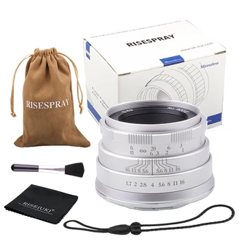 

RISESPRAY Camera Lenses 35mm f1.7 Lens APS-C Fixed Focus Lens For Fuji FX Mount Hot Sale Free Shipping Silver