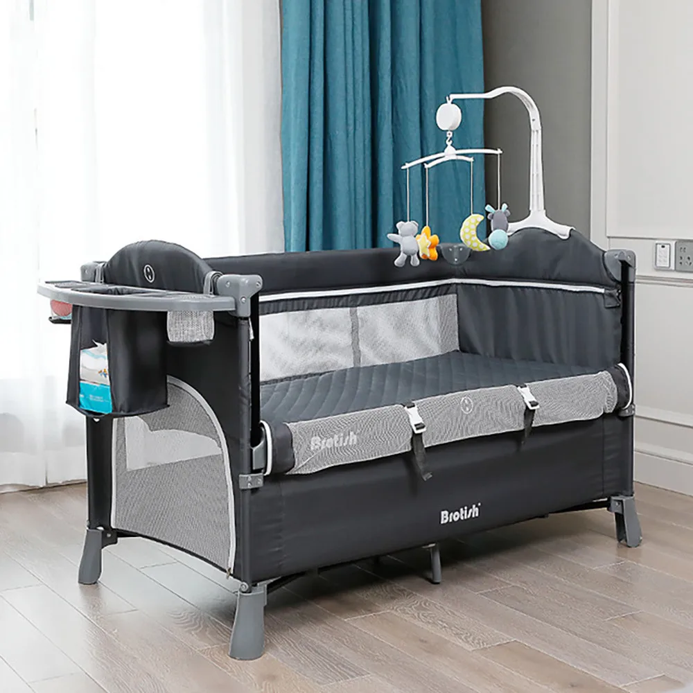 Lit de bébé épissure grand nouveau-né | Lit à coutures multifonctionnel, mode Portable jeu BB berceau enfant