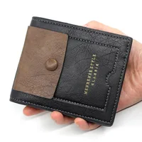 Portafoglio Business uomo moda borsa in pelle per soldi portafoglio da uomo porta carte con cerniera Vintage borsa multi-card borsa piccola per monete uomo