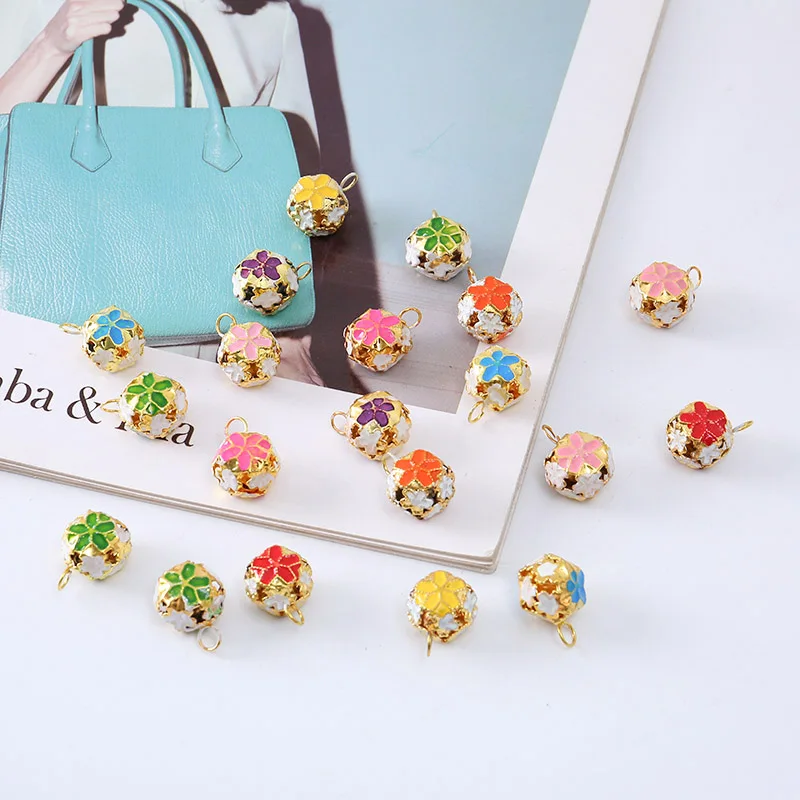 5 Pcs New key chains Accessories Flower Pattern Jewelry Diy Mini accessories Personalized Fashion beads