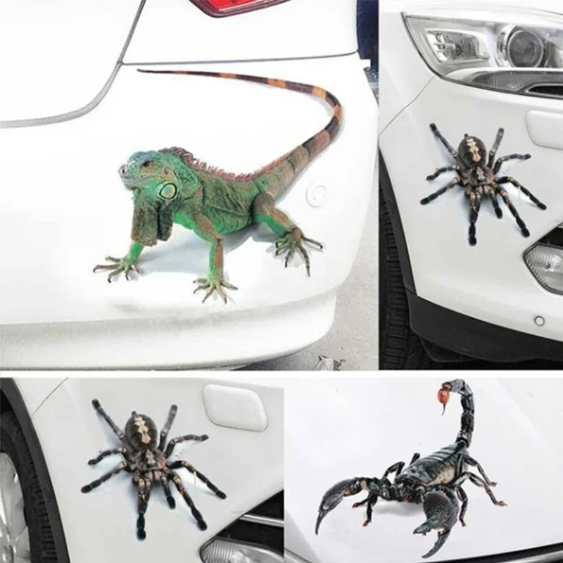 Автомобильная Наклейка 3D паук ящерица Скорпион наклейка на бампер автомобиля