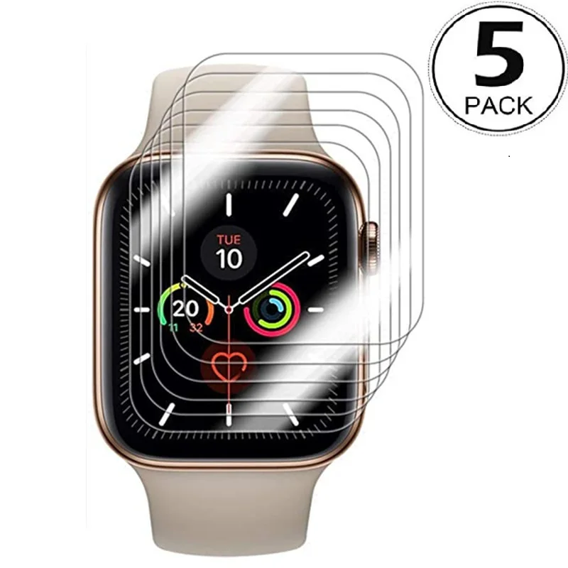 

Clear Cover For For Apple Watch Series 5/4 44mm 40mm Film Screen Protector Coverage Bubble-Free Anti-Scratch Cover For iWatch