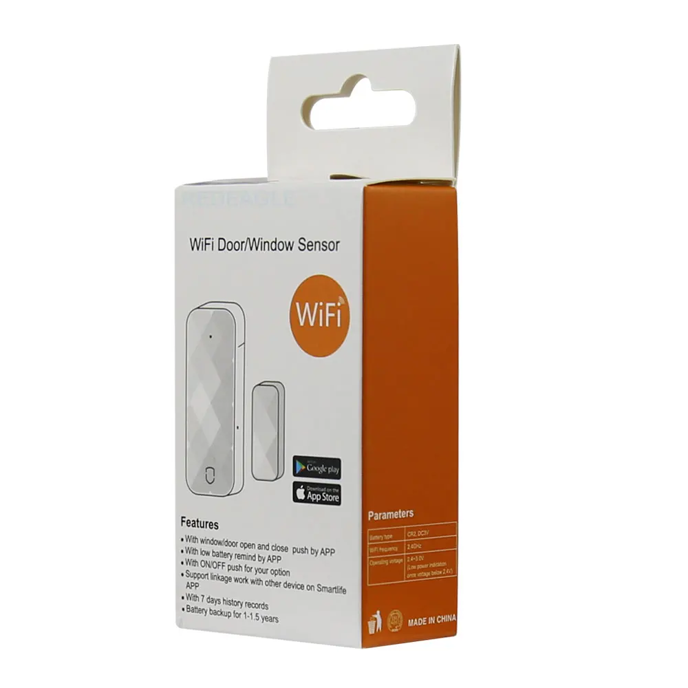 REDEAGLE Tuya Smart Life WiFi Door Window Sensor Magnetic Contact Detector App Notification Alerts for Smart Home Automation