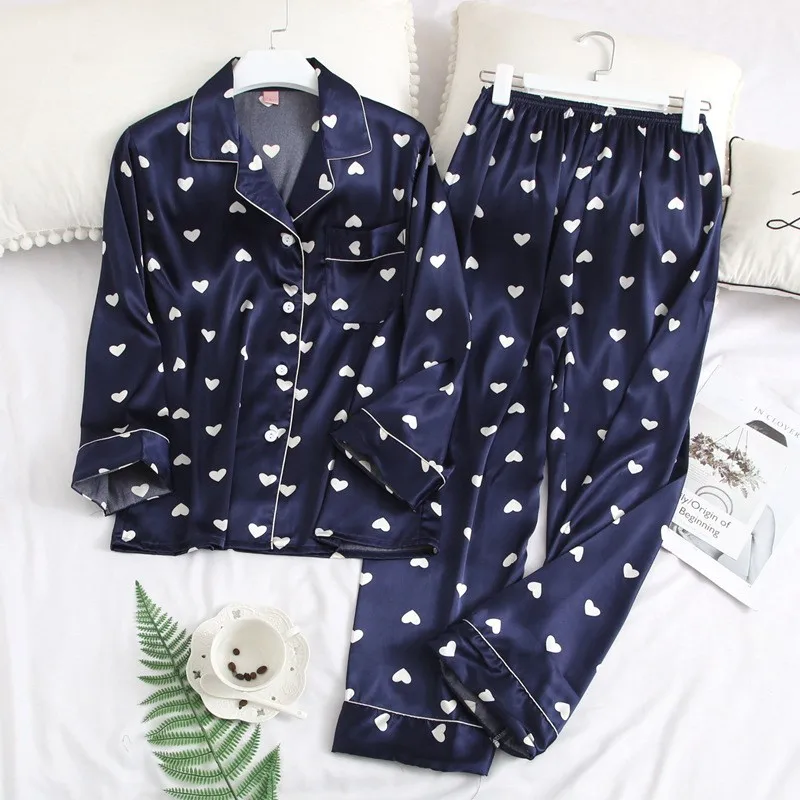 

Oversize 4XL 5XL Female Pajamas Set Sleepwear Print Pyjamas 2PCS Shirt&Pant New Arrival Spring Summer Nightwear Loose Home Wear