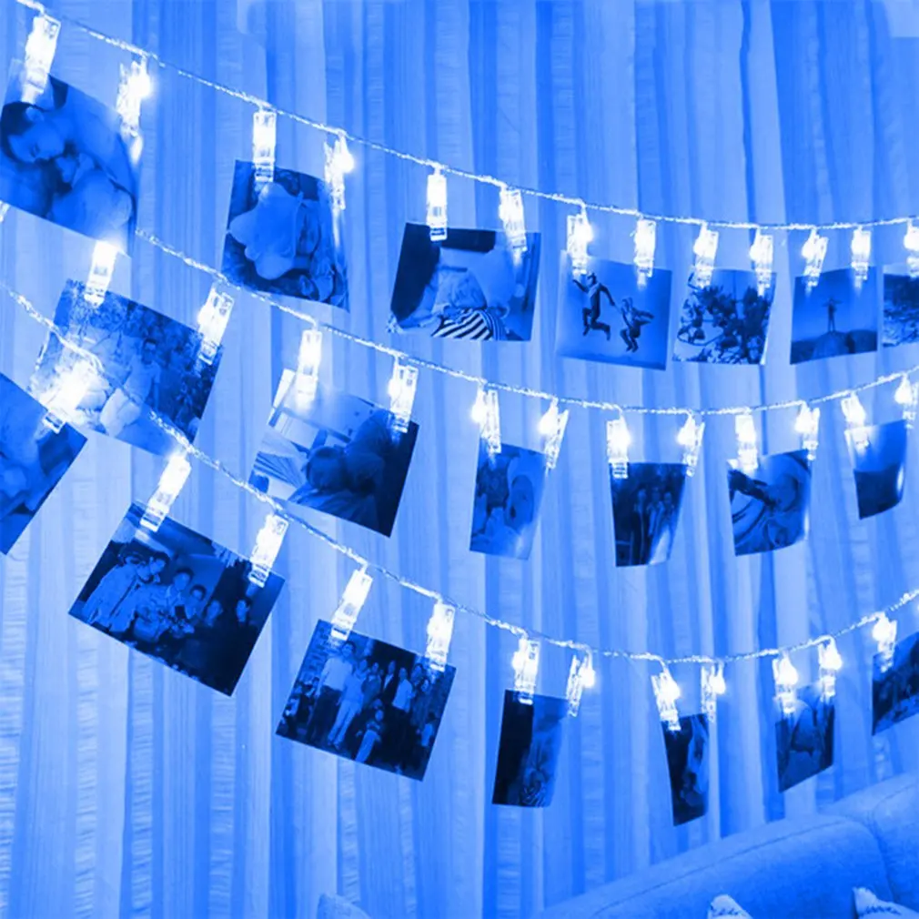 1M 10 LED Photo Clip Light String Led Creative Photo Wall Decoration Lights Christmas Lights Usb Battery Light String Wholesale