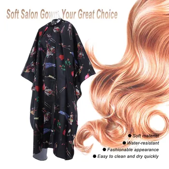 

Hair Salon Cape Waterproof Hairdressing Gown Cover Adjustable Hair Cutting Apron Hair Dyeing Styling Cloth for Barber Use