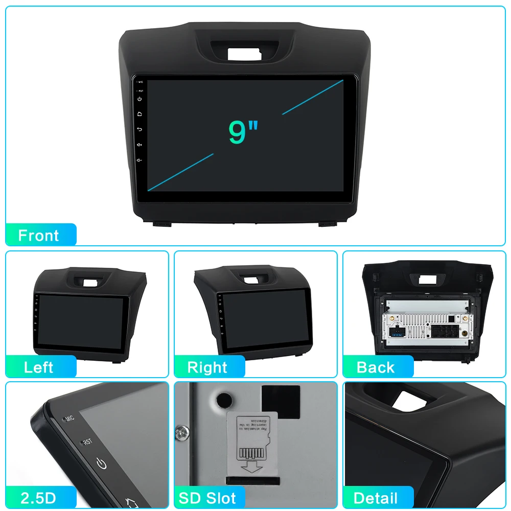 Cheap Dasaita Android 9.0 TDA785 1 din for Isuzu Car Radio D-MAX 9" IPS Touch Screen 1080P Video GPS Bluetooth Hexa core MP3 64G ROM 8