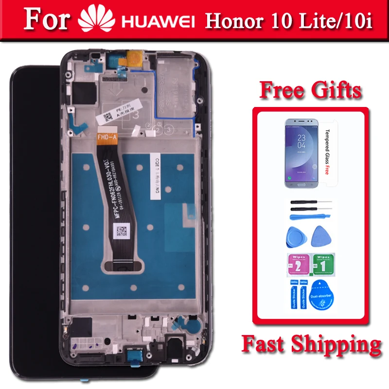 100% Оригинальный ЖК дисплей для Huawei Honor 10 lite с сенсорным экраном дигитайзер в сборе