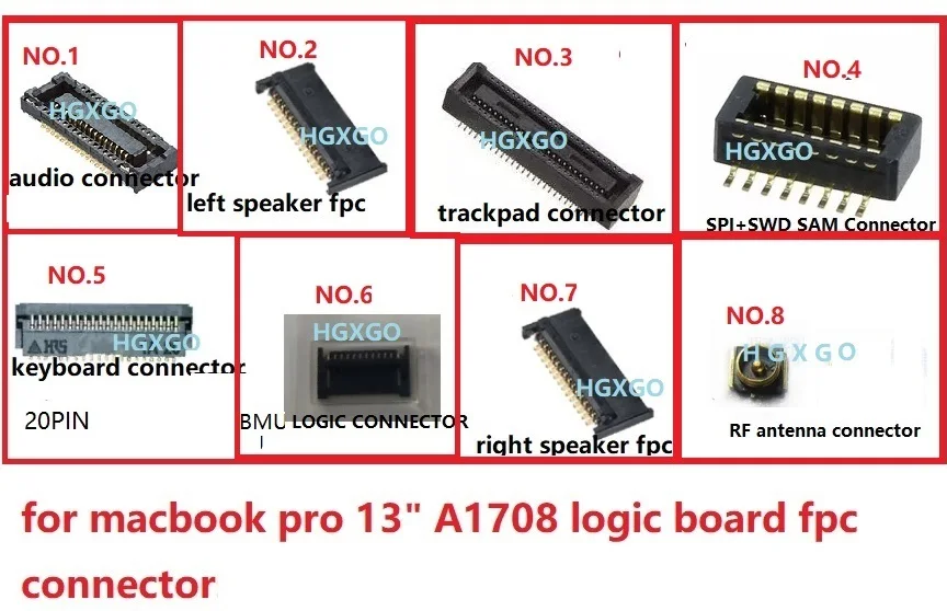 Conector FPC de Audio para Macbook 13 "A1708 Trackpad Keyboard SPI + SWD placa lógica, 5 uds.|Cables flexibles para teléfonos móviles| - AliExpress