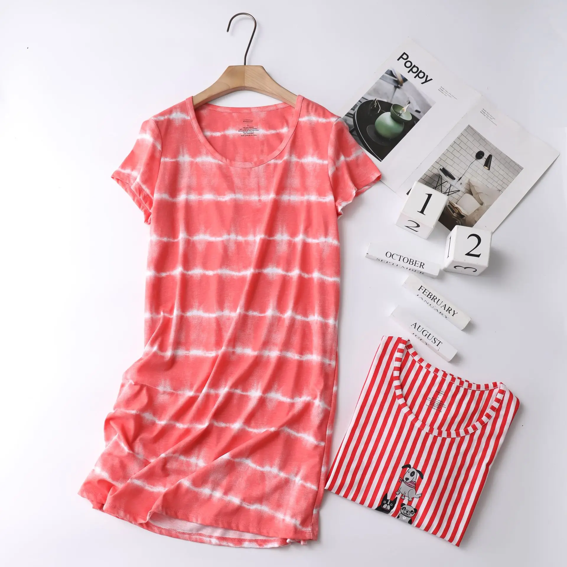Women Nightgowns Plus Size Loose Night Dress Short Sleeve Cute Cartoon Casual Sleepwear