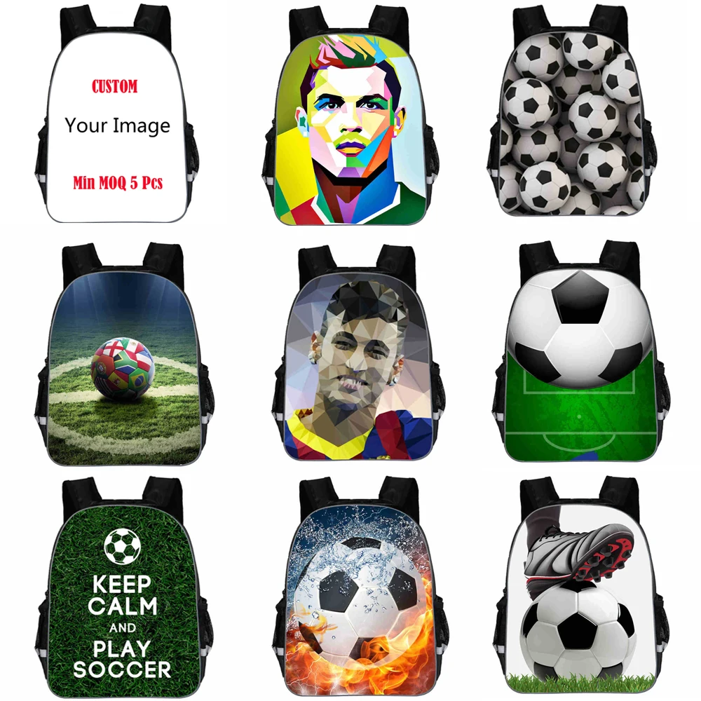 Классный рюкзак с принтом Footbally / Soccerly для мальчиков и девочек вместительные