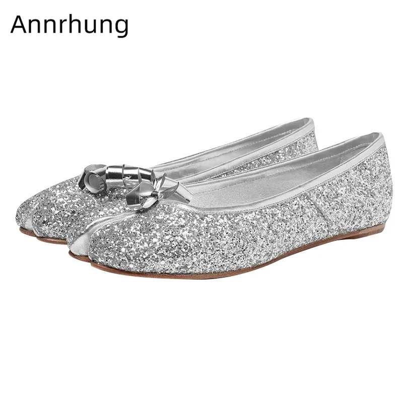 

Latest Glitter Casual Shoes Women Split Toe Flat Heels Chic Decor Bling Ballet Flats Cozy Slip on Party Shoes Flats New Autumn