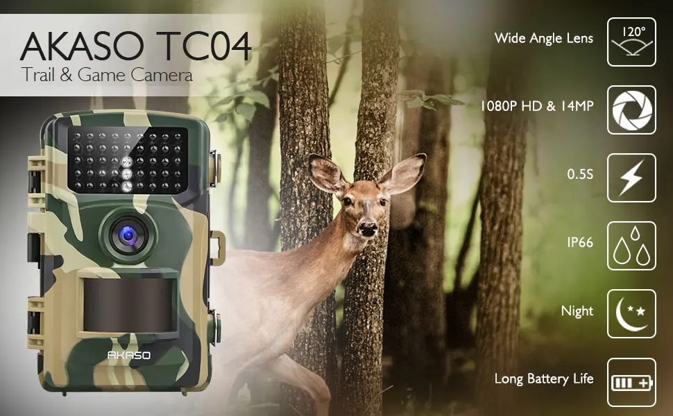 14MP 1080P Wildlife Hunting Scouting Cam Waterproof Camera