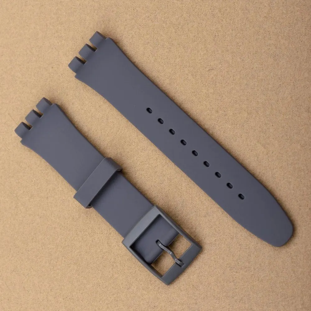รูปสินค้า สายนาฬิกาซิลิโคนยืดหยุ่น สำหรับ Swatch 17/19/20mm - สายกีฬา ผู้ชาย ผู้หญิง