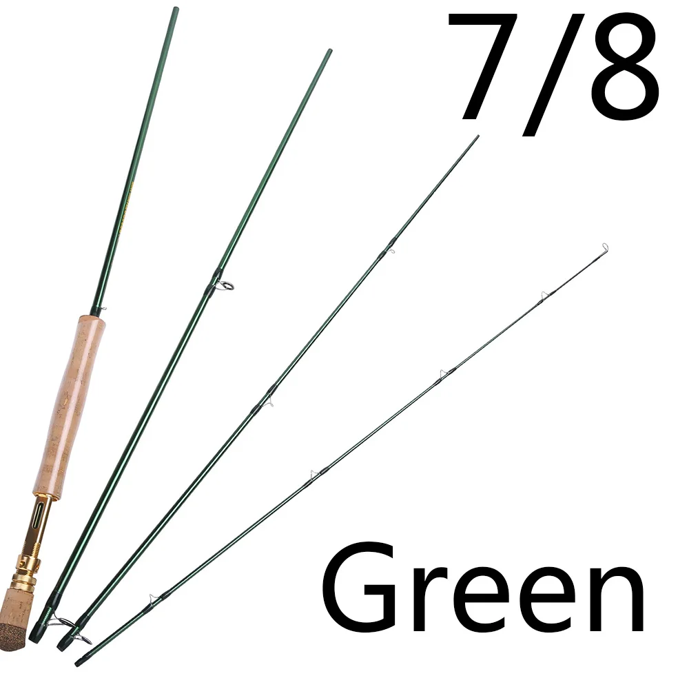 Sougayilang 2.7m Fly Fishing Rod Combo Light Weight Portable Green Black Fly Rod and CNC-machined A