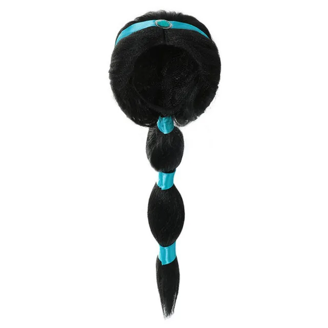 Jasmine wig Рождественская одежда; платье для девочек; костюм принцессы жасмин для выступлений; маскарадный костюм из фильма «Аладдин»; комплекты с накидкой из тюля с блестками - Цвет: Jasmine wig