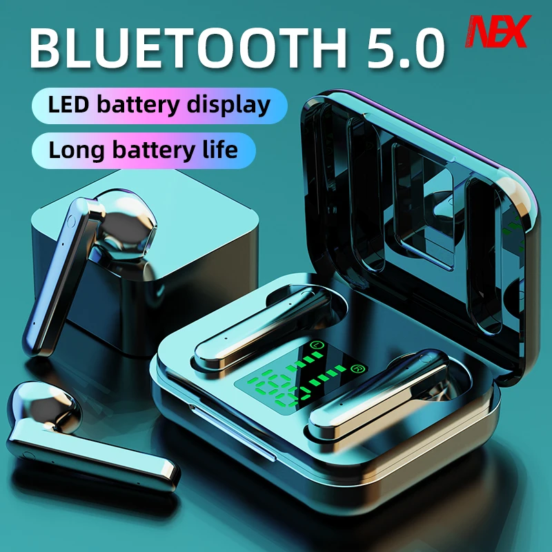 Mini TWS Bluetooth 5.1 wireless Earphones Hifi stereo waterproof noise reduction sports headset with microphone.
