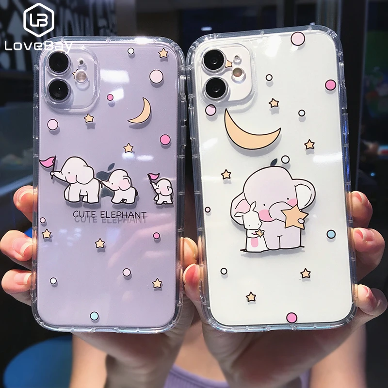Чехол Lovebay для iPhone 11 Pro Max 7 8 Plus XS XR X SE 2020 прозрачный с милыми животными | Мобильные