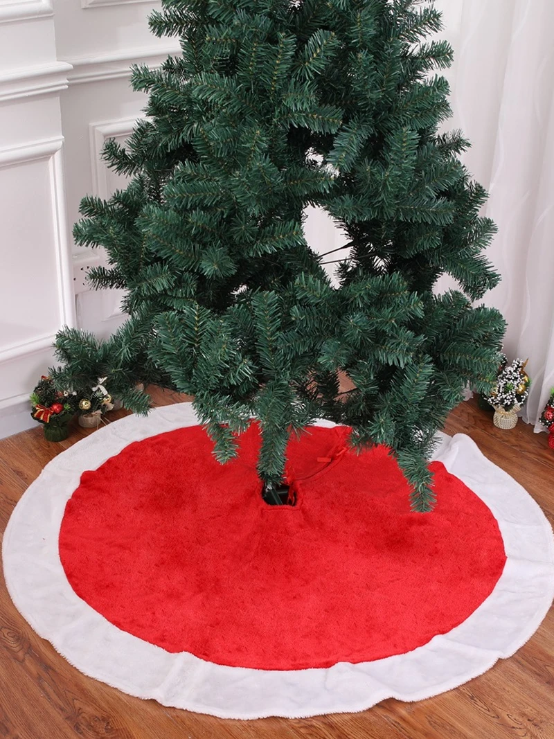 Christmas Tree Skirt Velvet Large Plush Mercerized Velvet Round Christmas Tree Carpet Ornaments Xmas Home Decoration 122cm