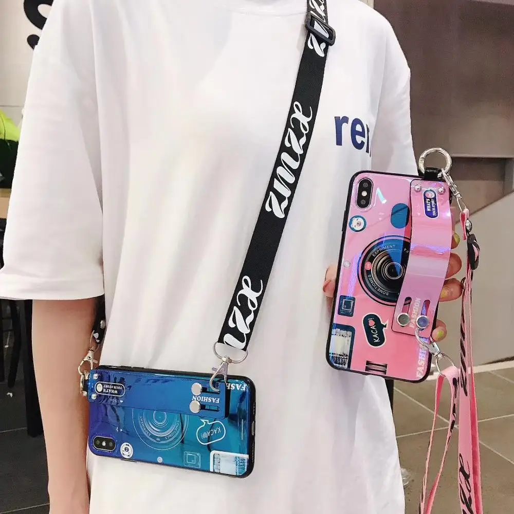 

for Samsung Note10 Pro Note 8 note9 Camera Bluray Strap Stand Holder Cover for Samsung s7 edge S8 S9Plus S10E A7 2018 Phone case