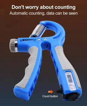 

Adjustable Hand Grip R-type Mechanical Counting Finger Rehabilitation Training Fitness Device Soft Rubber Anti-slip Handle Grip