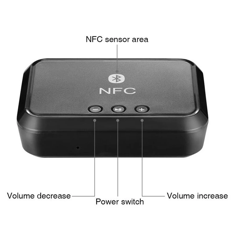 Portable Nfc Bluetooth Stereo Audio Receiver Adapter Nfc Enabled 3 5mm RCA Output Music Sound For Phone Car Speaker Amplifier