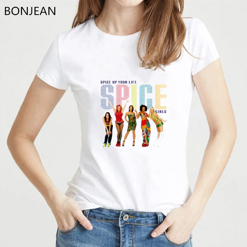 

Vogue Spice Girls T Shirt Women Korean Style T-Shirt Femme Graphic T Shirts Woman Tshirt Top Female White Streetwear 90s Tees