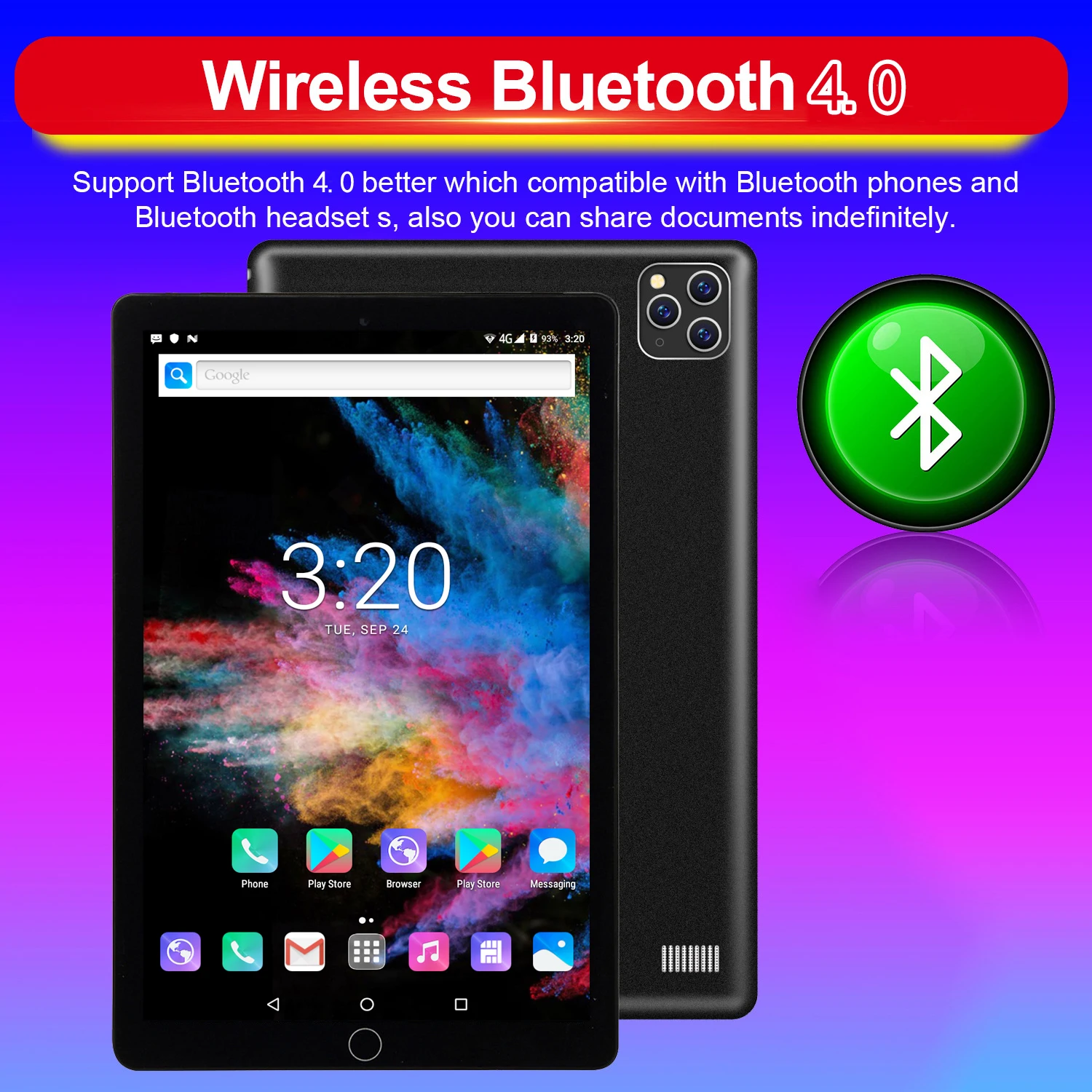 2022 New 10.1 Inch Tablet Pc Android 9.0 Google Play Quad Core 3G Phone Call Wifi GPS 2.5D Tempered Glass 1280*800 IPS Tablets