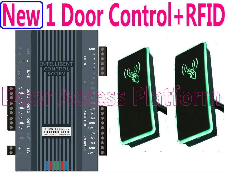 Год 1 дверь веб IP Контроль PCB управление доступом Лер панель коробка+ 2 шт. RFID Pro-ximity кард-ридер доступ slave reader комплект
